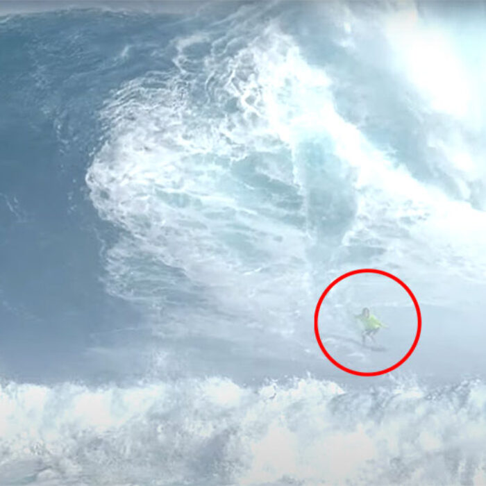 Brad Domke surfing jaws on Skimboard