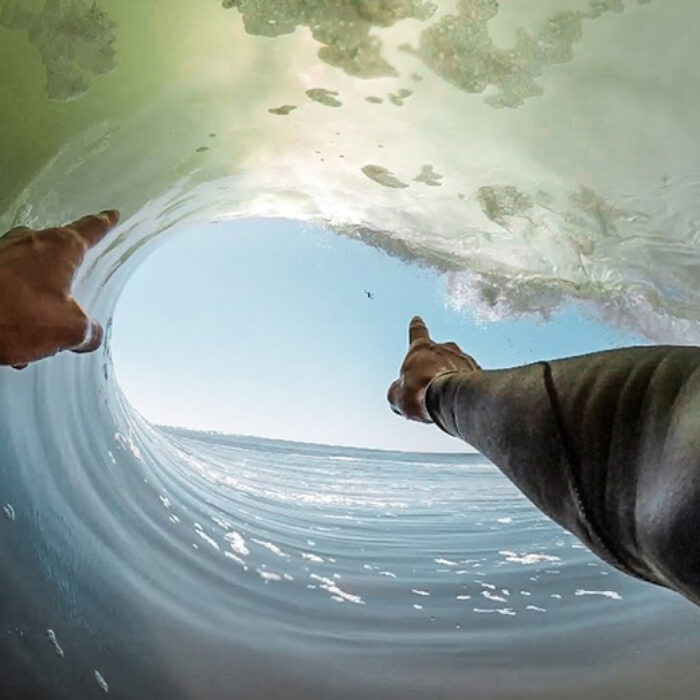Koa Smith in the barrel at Skeleton Bay