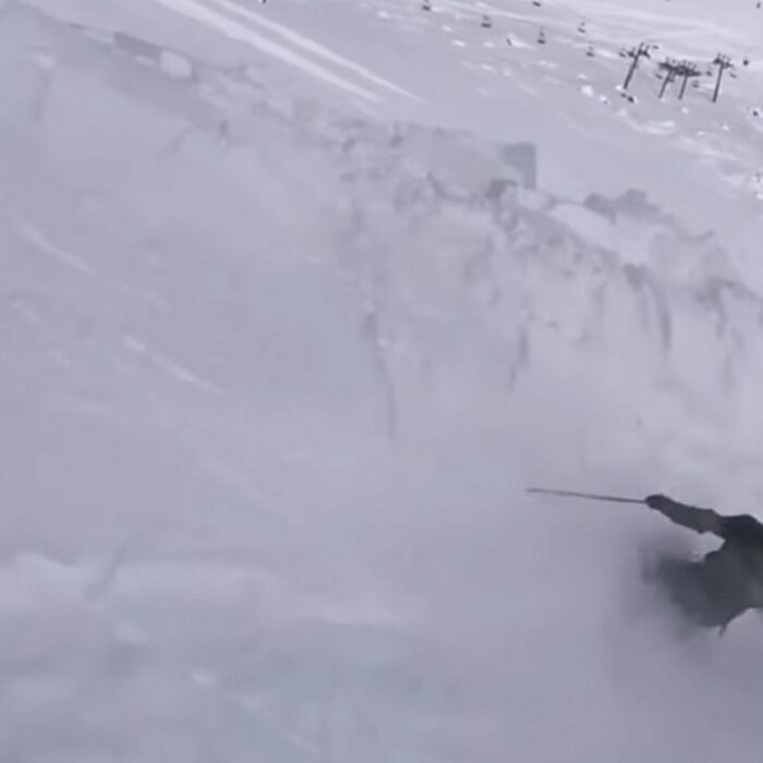 micka bimboes being buried by an avalanche