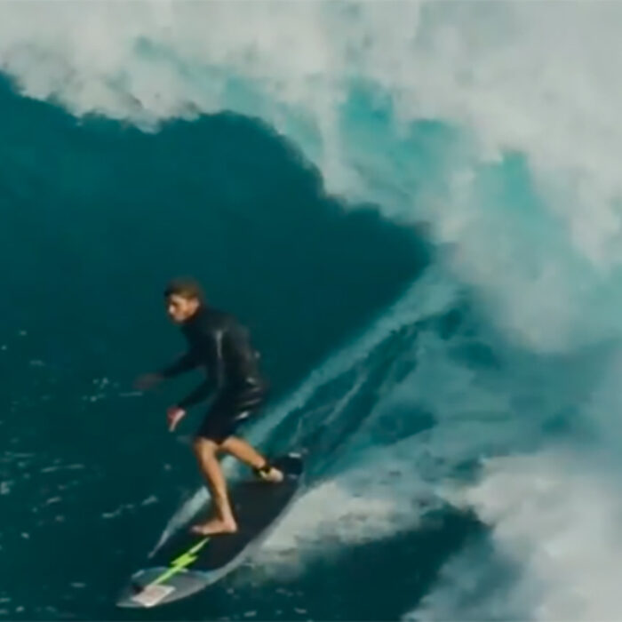 Nate Florence on a massive wave at Jaws