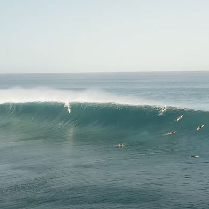 Mark Healey surfing outer reef in Hawaii