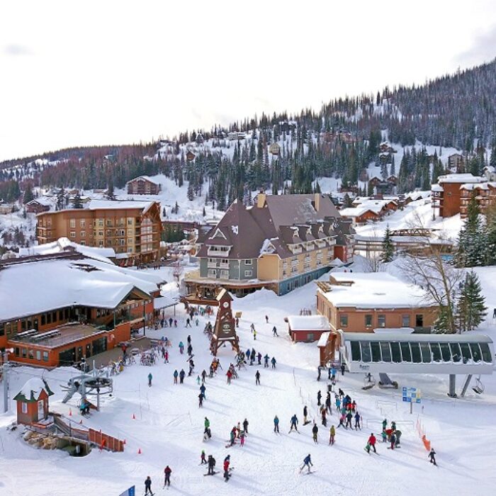schweitzer mountain resort village from above