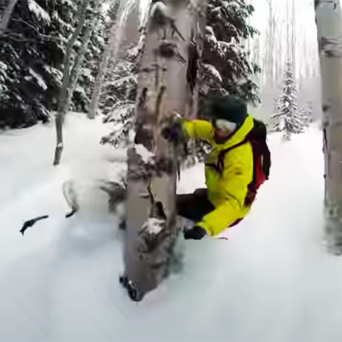 Snowboarder crashes in park city utah