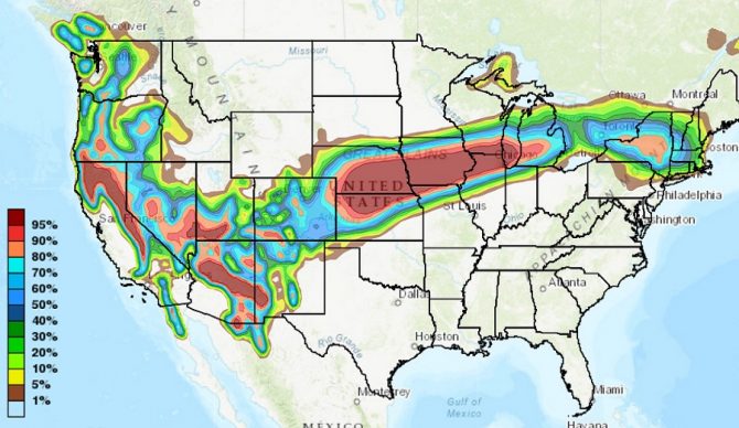 snow forecast map for the united states from NOAA