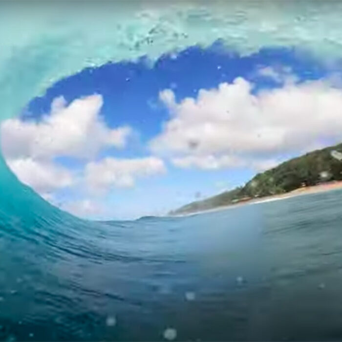 Nathan Florence in a barrel at Pipeline