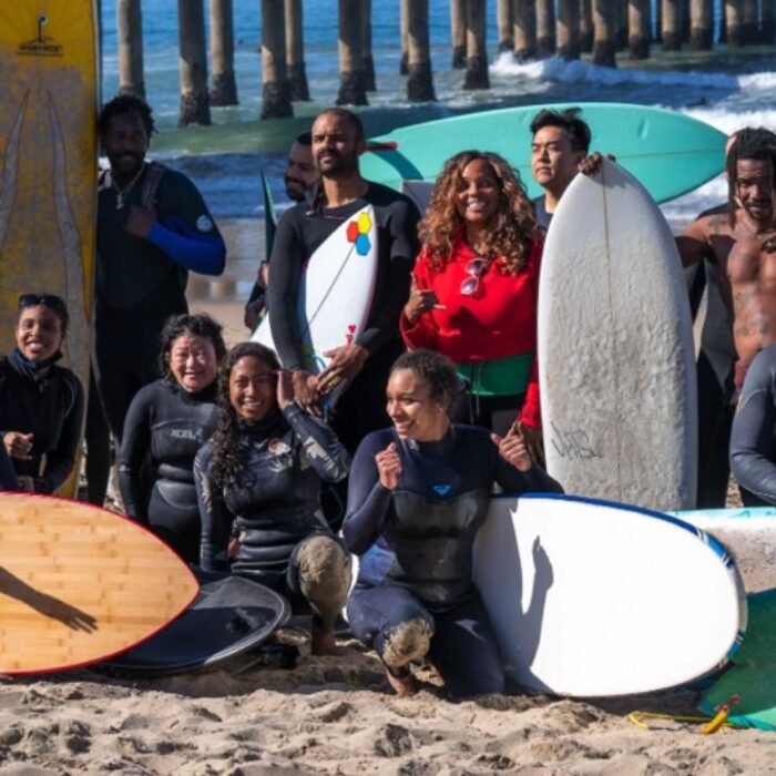 The Black Sand Peace Paddle at Manhattan Beach on Sunday, February 21.