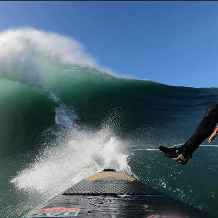 Kai Lenny surfing at Nazare