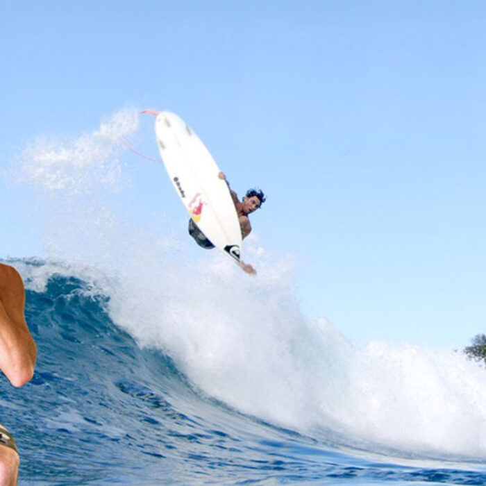 Leonardo Fioravanti working out and surfing