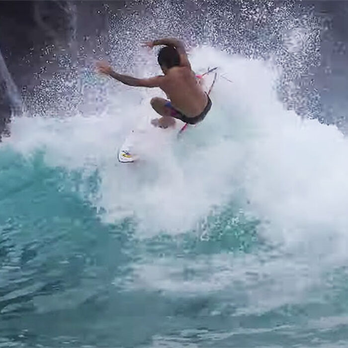 Mason Ho surfing at Mermaid Rock