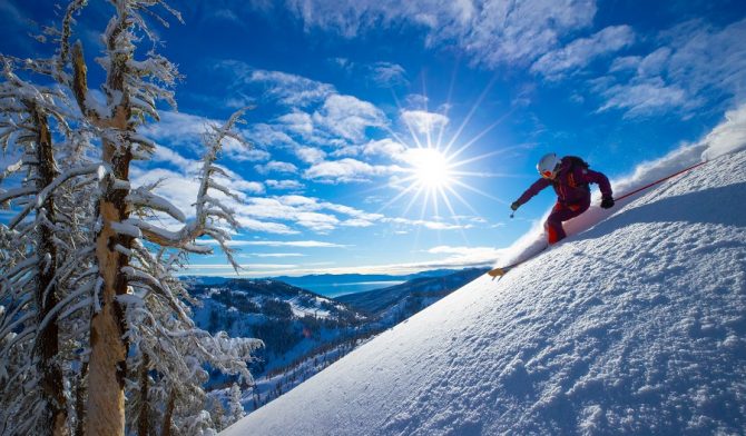 Amie Engerbretson skiing at Alpine Meadows