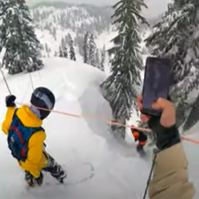 Austen Sweetin shoots photos of snowboarders at Mt Baker