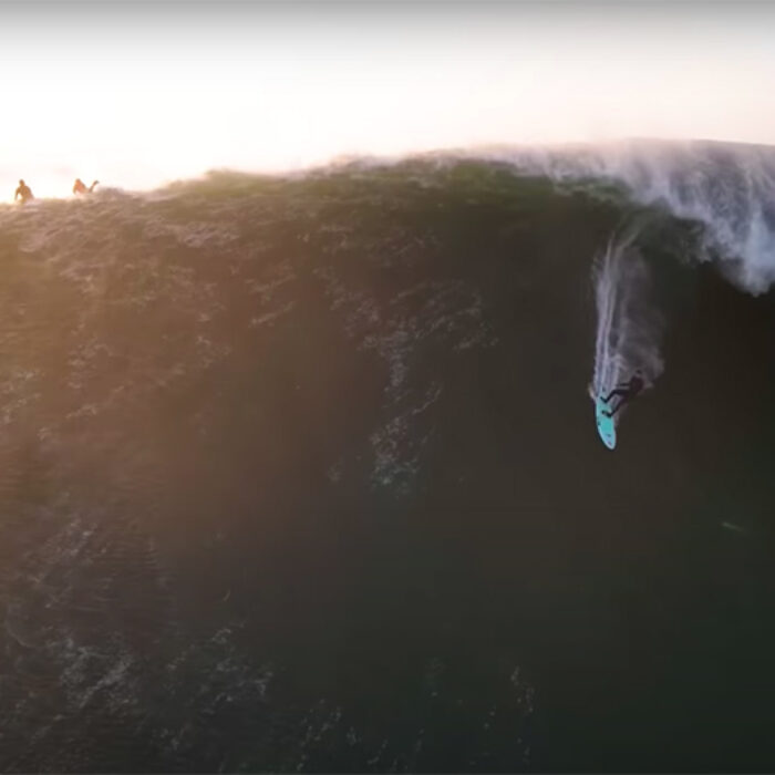 Ian Walsh falls on a big wave at Maverick's