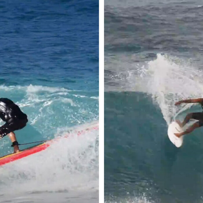 Herbie Fletcher and Michael Ho surfing