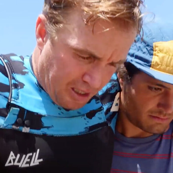 Jamie O'Brien surfing Pipeline with injury