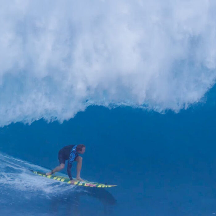Jamie O'Brien on a big wave at Pipeline