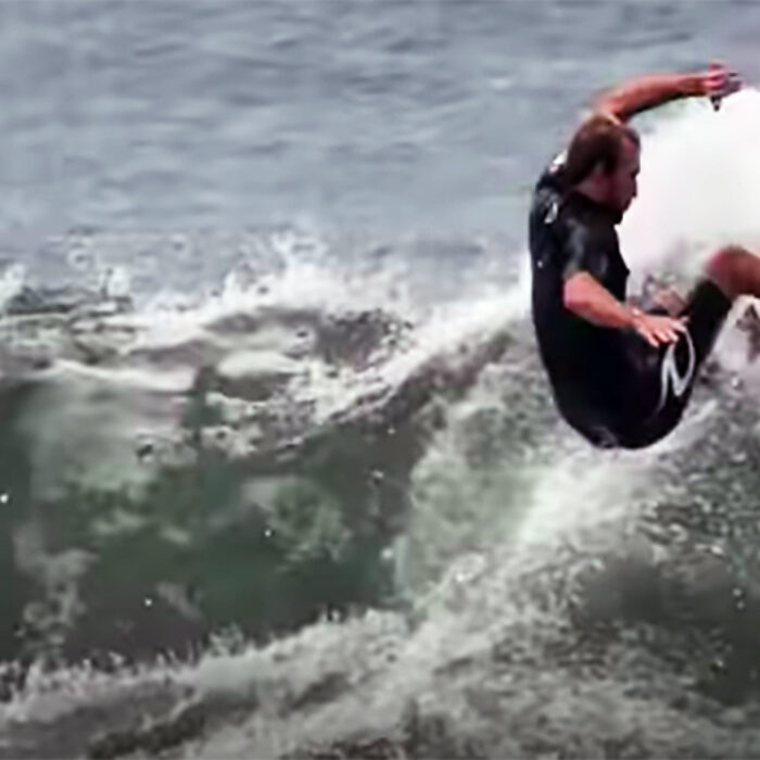 Owen Wright surfs a wave in Newcastle