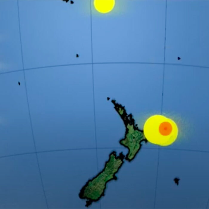 A graph of an earthquake off New Zealand