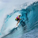 Owen Wright, a few years after his head injury, surfing at Teahupoo