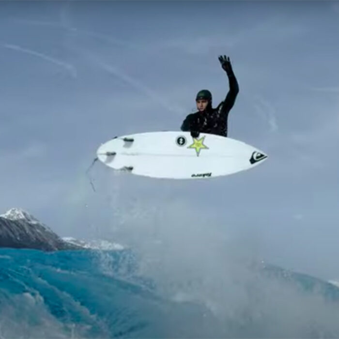 Zek Lau throws an air at the new Alaia Bay Wavepark in Switzleran
