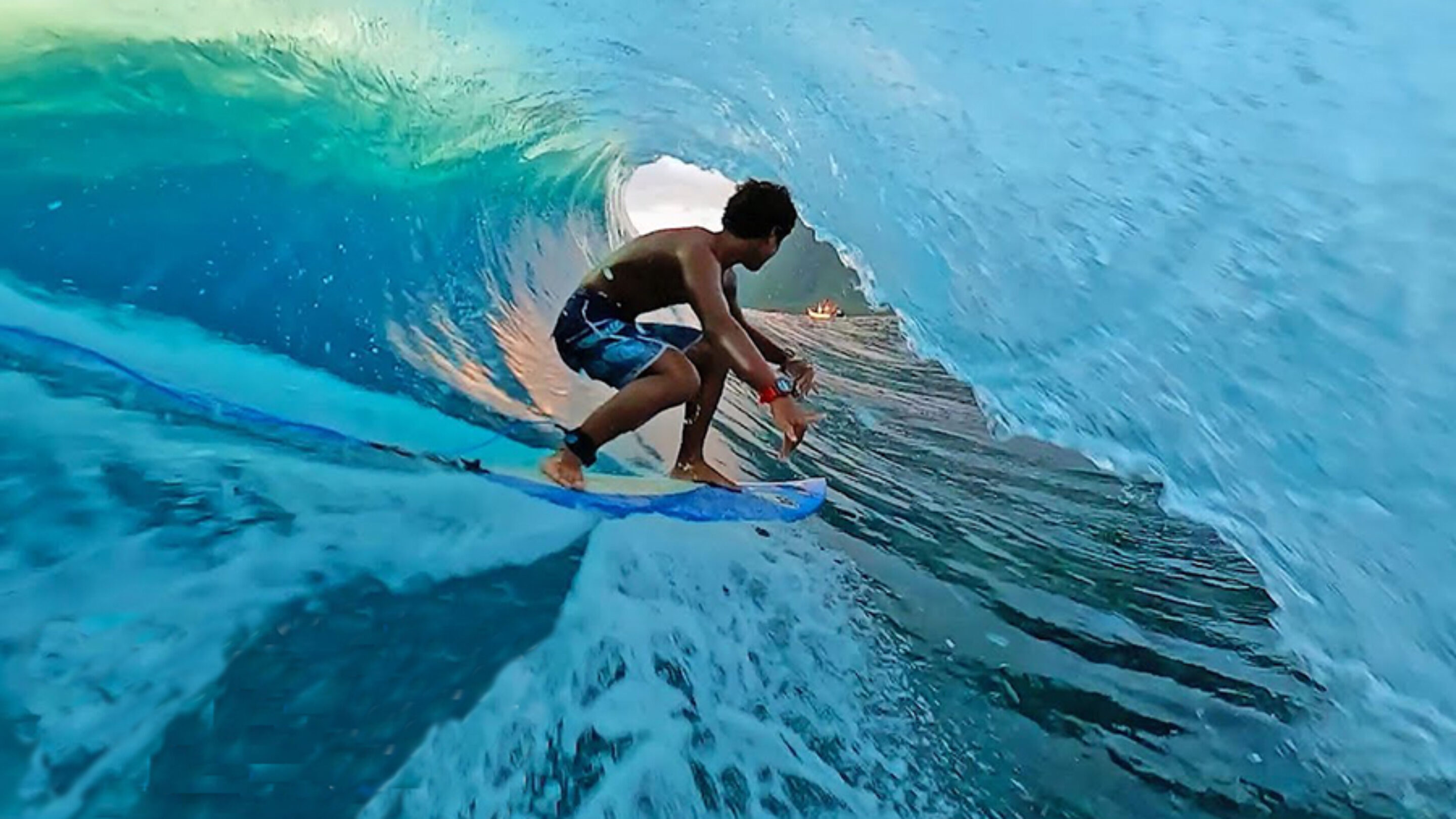 Mason Ho surfing a barrel