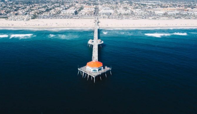 Huntington Beach Pier Aerial View