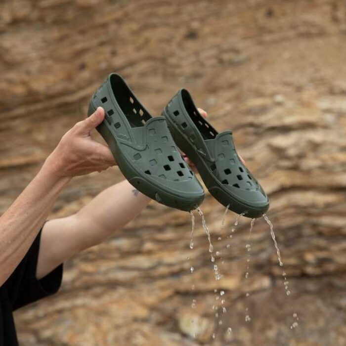 Dylan Graves Holds Vans Trek Slip-Ons