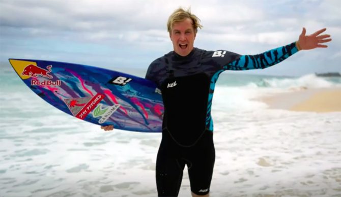 Jamie O'Brien in a new Tiger Print Buell Suit