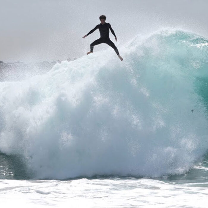 Mason Ho surfing at the Wedge