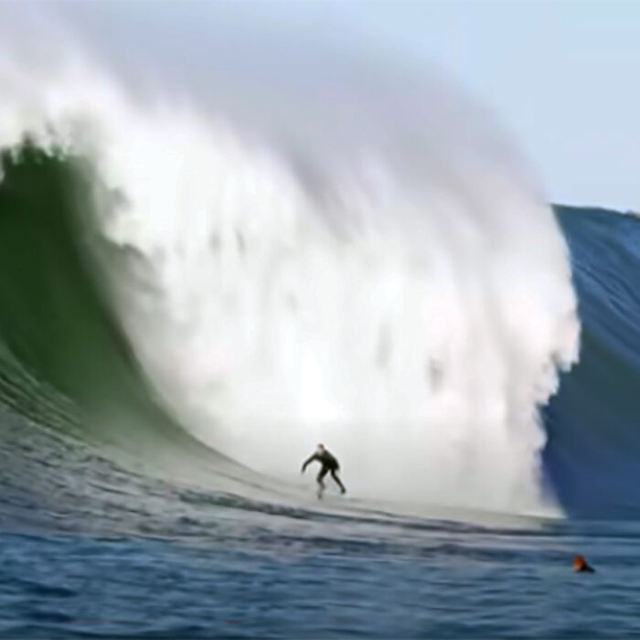 A surfer wipes out at Mavericks