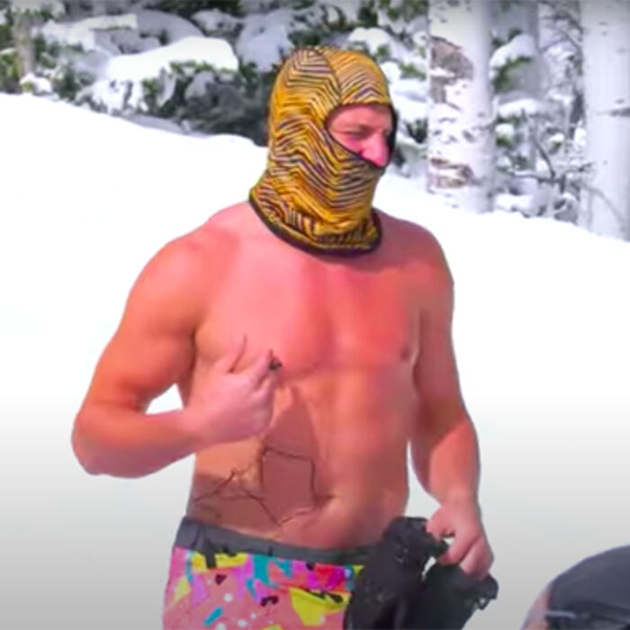Rob Gronkowski on skis