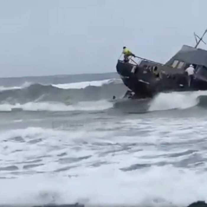 Boat in surf