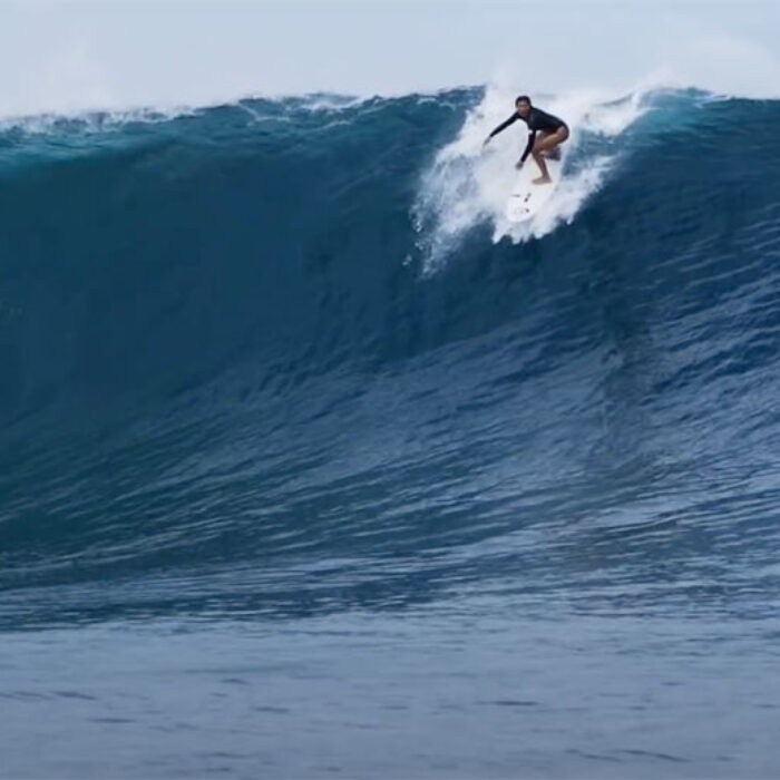 Brisa Hennessy surfing Cloudbreak