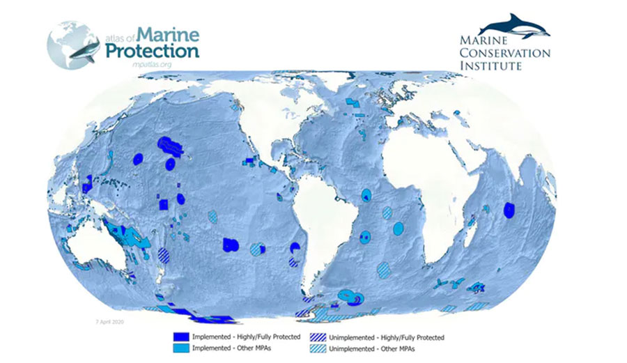 Global marine protection as of April 2020