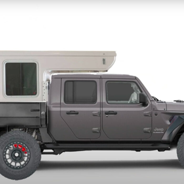 A custom flatbed camper for a Jeep