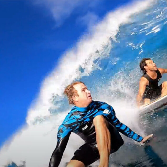 Jamie O'Brien surfing with Mason Ho