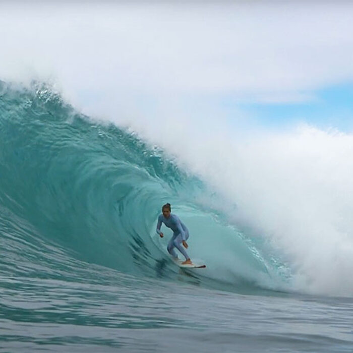 Stephanie Gilmore surfing at Kirra
