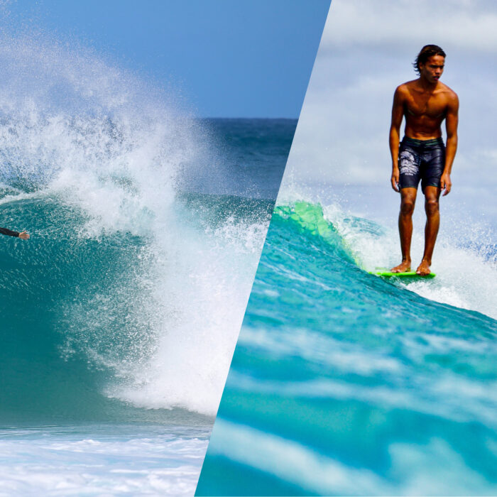 longboard surfer shortboard