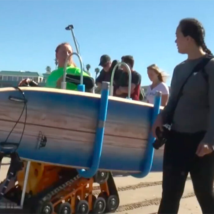 a robot created at CalPoly will help surfers with disabilities