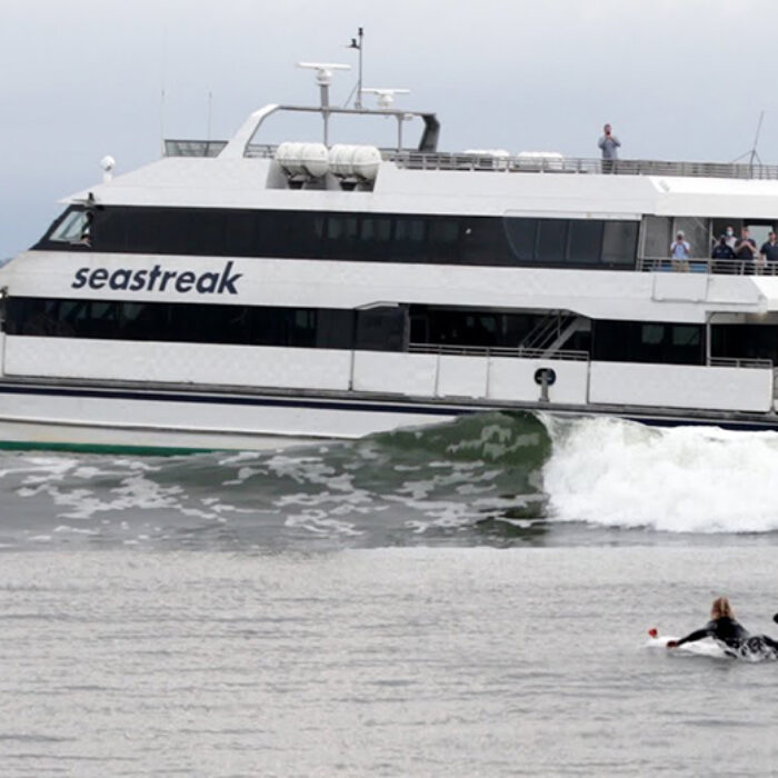 Ben Gravy surfing a ferry wave