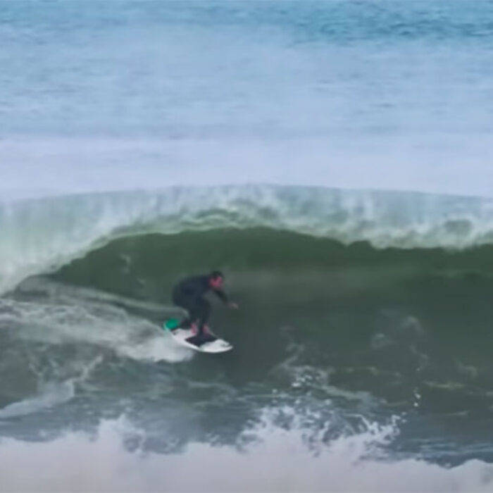 Brett Barley rides a barrel in the Outer Banks