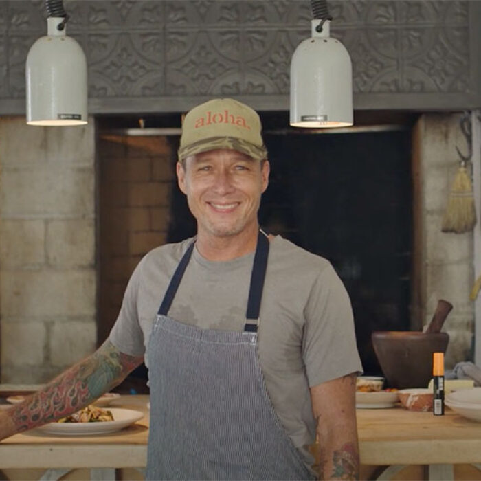 Chef Ed Kenney cooking invasive a'ape fish