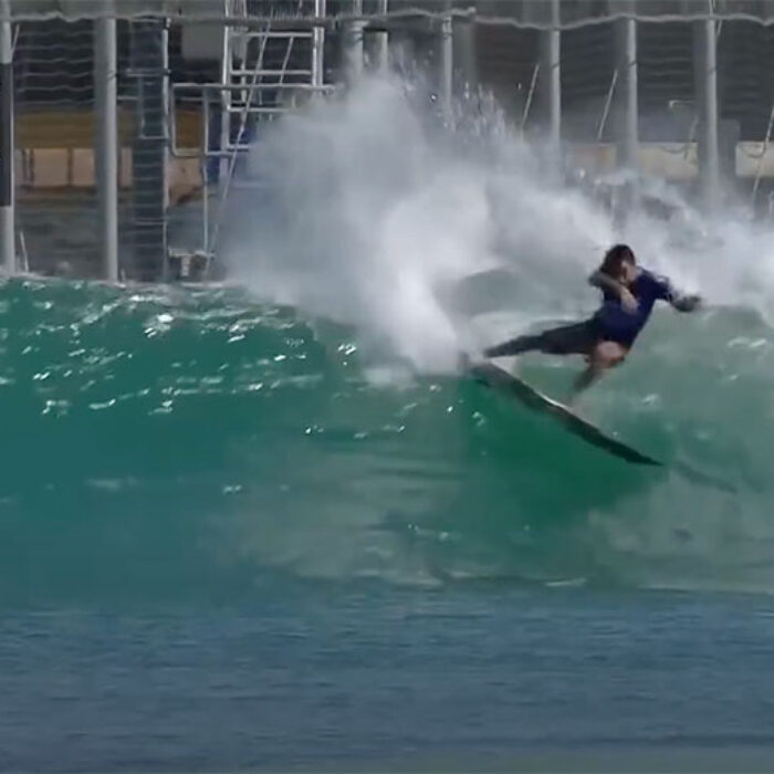 Filipe Toledo surfing at the Surf Ranch