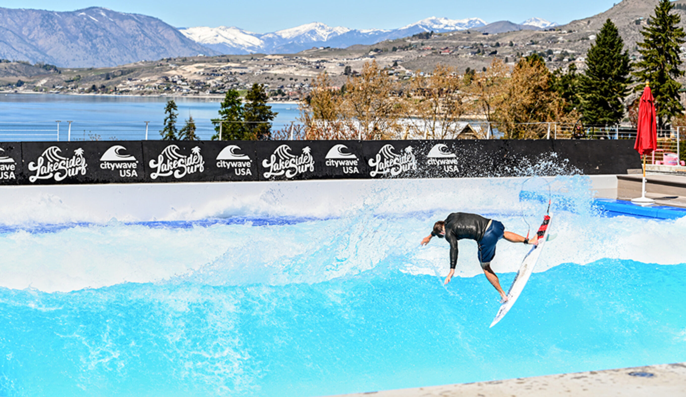 CityWave engineer Jan Vogt surfing Lake Chelan