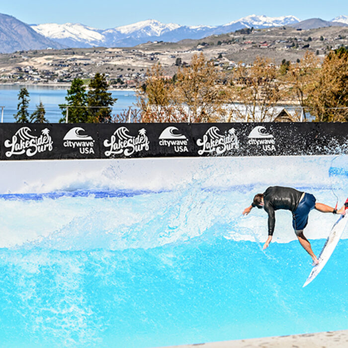 CityWave engineer Jan Vogt surfing Lake Chelan