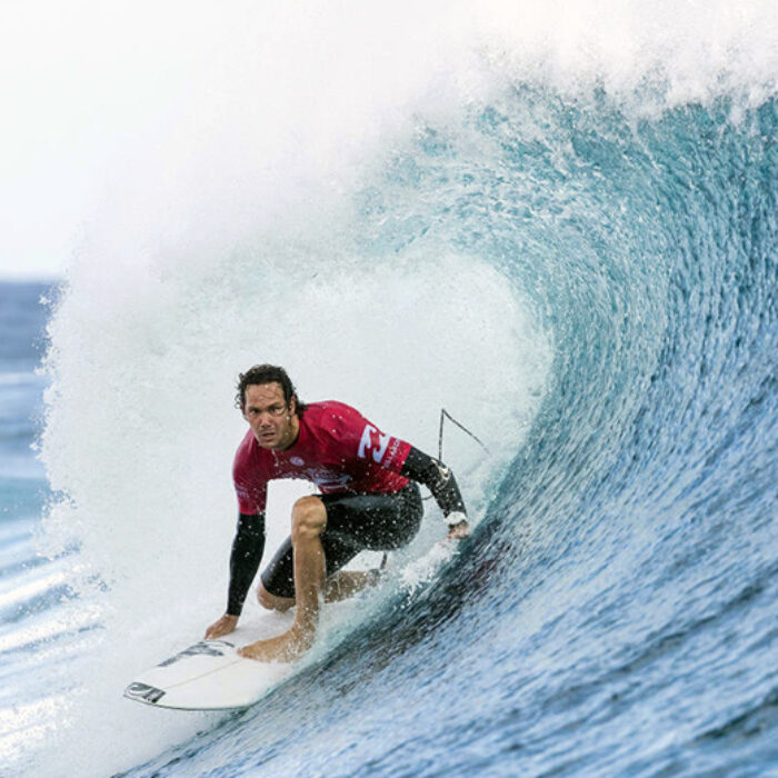 Jordy Smith in a barrel at Pipeline