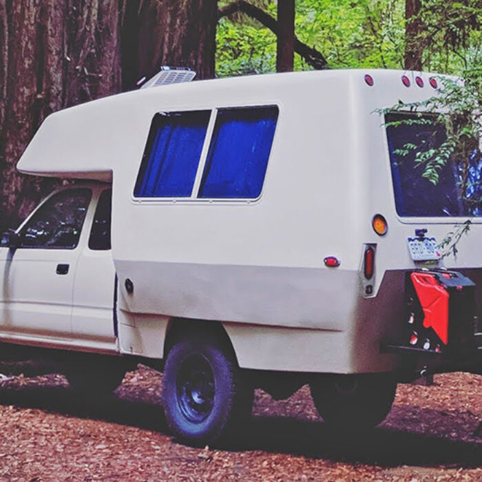 vintage camper on a 2001 Toyota