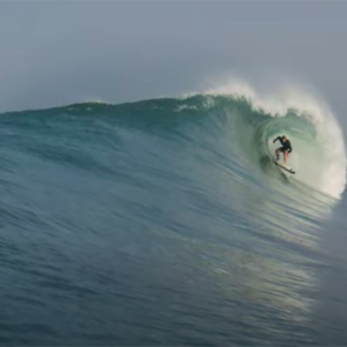 Nathan Florence in a gnarly beach break barrel