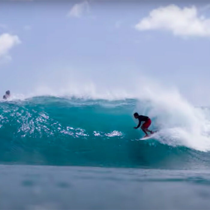 Zeke Lau in a barrel in Town