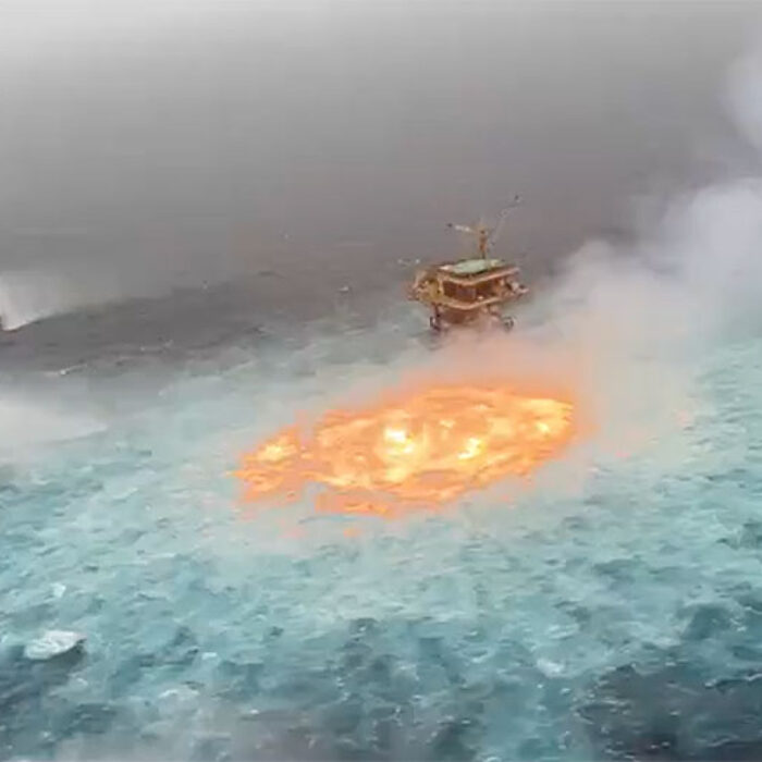 ocean on fire in Gulf of Mexico