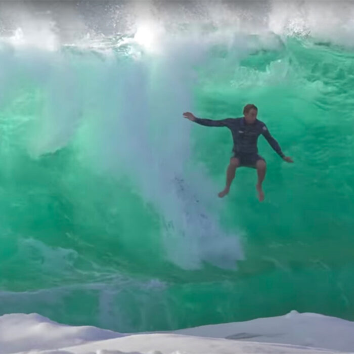 Jamie O'Brien wipes out in big shorebreak